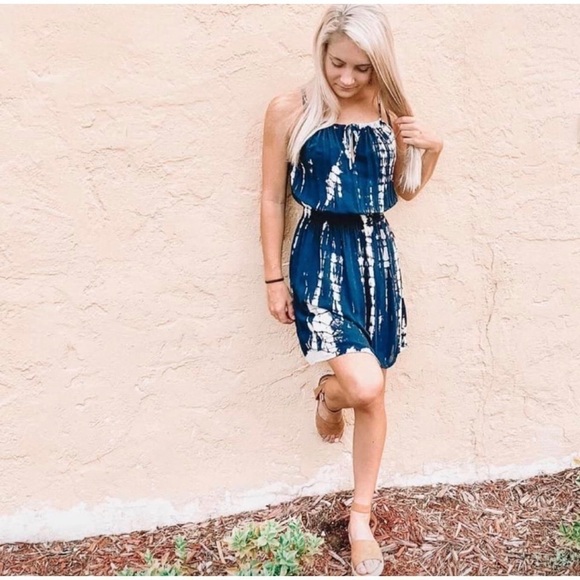 PROMESA TIE-DYE WOVEN MIDI W/DRAWSTRING DRESS - Picture 4 of 8